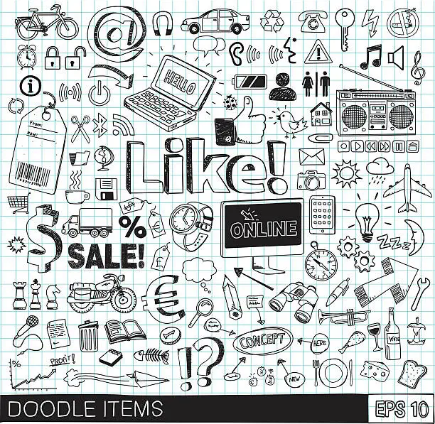 Vector illustration of Doodle icons