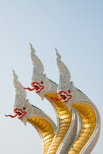 King of naka statue at thai temple