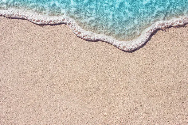 Photo of Soft wave of ocean on the sandy beach