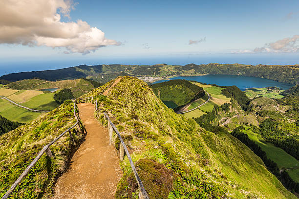 istock Walking path leading to a view on the lakes 518025728