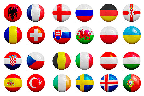 istock Soccer balls with team flags 518030348