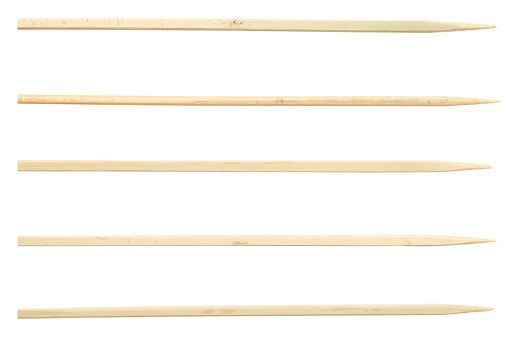 sticks for canape and kebab isolated on white background
