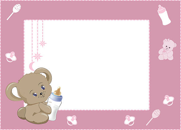 ilustrações de stock, clip art, desenhos animados e ícones de a minha primeira foto quadro cor de rosa 2 - baby animals audio