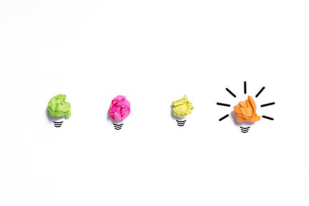 istock Inspiration concept crumpled paper light bulb metaphor for good 518032436