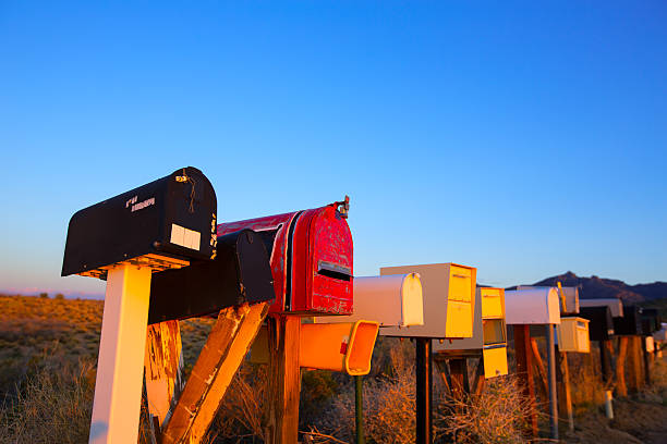 istock Grunge mail boxes in a row at Arizona desert 518037595