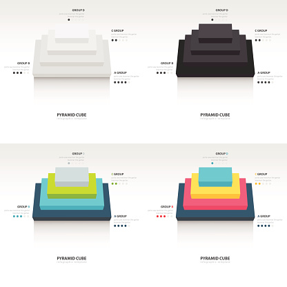 Top View Pyramid Reference Pyramid Cube Infographic Top View Set Stock Illustration - Download ...