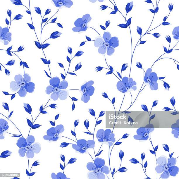 Seamless Flowers Pattern Stock Illustration - Download Image Now - Art, Art And Craft, Backgrounds