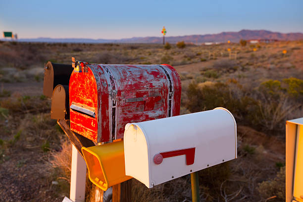 istock Grunge mail boxes in a row at Arizona desert 518042907