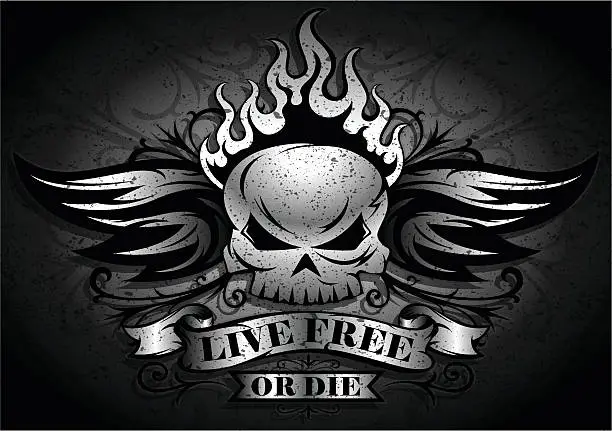 Vector illustration of Live Free or Die