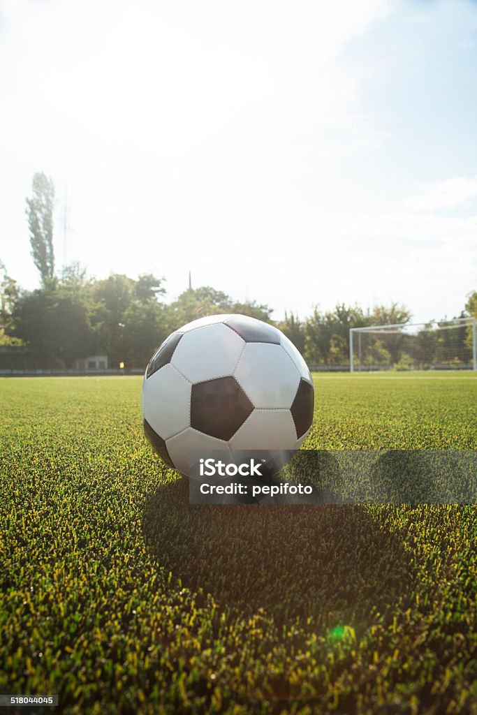 Soccer ball und das Ziel - Lizenzfrei Bildhintergrund Stock-Foto