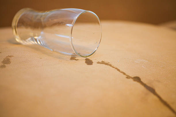 spilled glass of water stock photo