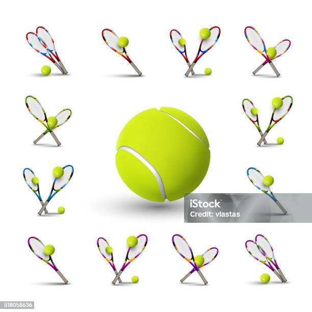 Vector Tennis Symbols As Design Elements Tennis Balls Tennis R Stock Illustration - Download Image Now