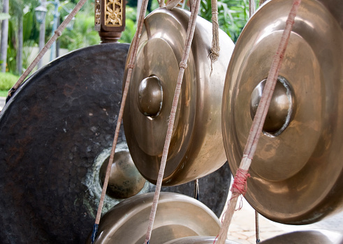 Gamelan Musical Gongs in an Asian setting