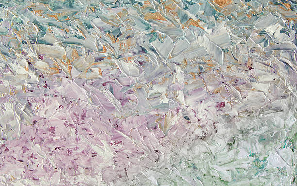 istock Abstract light blue violet  oil painting background 518060376