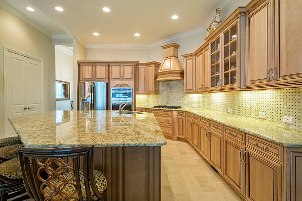 istock Gourmet Kitchen with Large Island 518064188