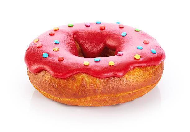 istock Donut with colored glaze, isolated on white background. 518064556