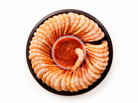 Shrimp Ring with Cocktail Sauce -Photographed on Hasselblad H3D2-39mb Camera