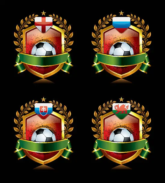 Vector illustration of Soccer Glossy Icons