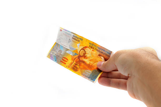 bargeld, zehn schweizer franken - swiss currency switzerland currency paper currency stock-fotos und bilder