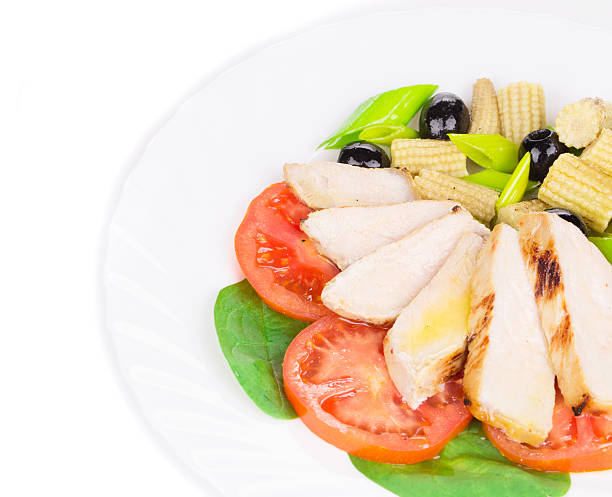 istock Close up of meat salad with vegetables. 518068208