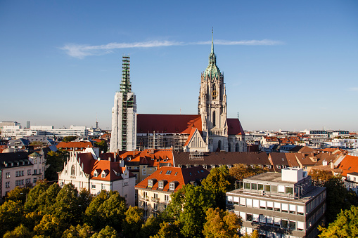 Church of St. Paul in Munich with the 97 meter tower