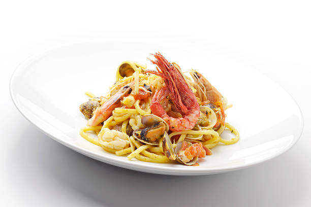 istock Spaghetti with ginger and sea delights 518085652