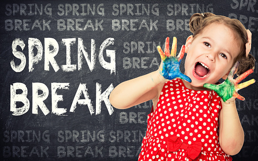 Spring break announcement by happy girl