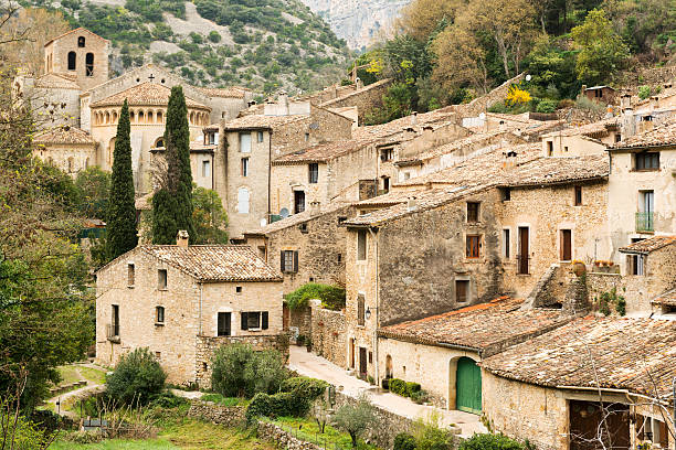 Famous Saint Guilhem le Desert village protected by UNESCO, France