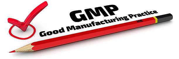 GMP. Good Manufacturing Practice. The Mark stock photo