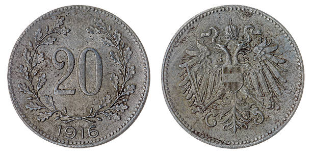 istock 20 heller 1916 coin isolated on white background, Austro-Hungari 518089310