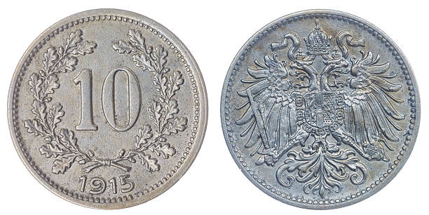 istock 10 heller 1915 coin isolated on white background, Austro-Hungari 518089412