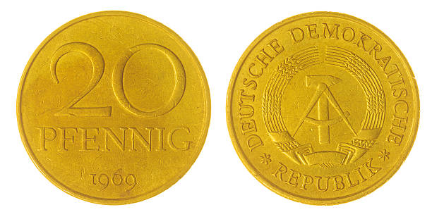 istock 20 pfennig 1969 coin isolated on white background, Germany 518090380