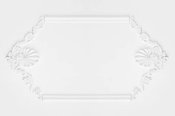 istock Architectural luxury white wall design with mouldings 518091254