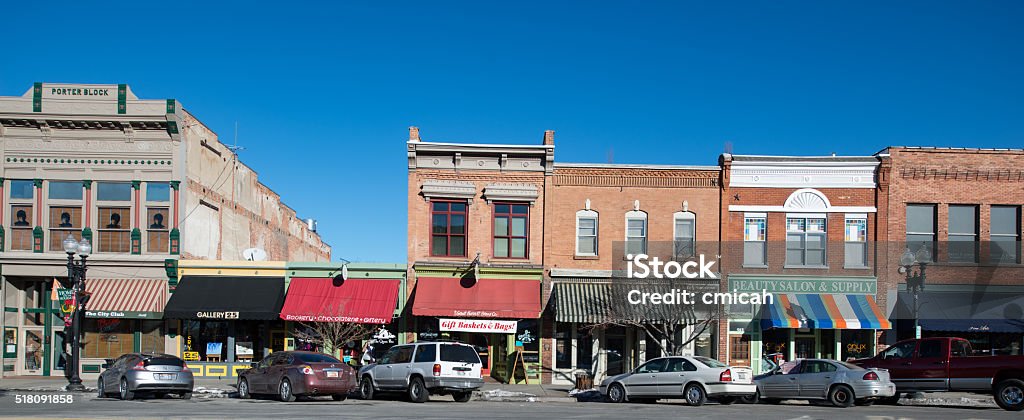 Beatles & Shops Several businesses along Historic 25th Street, Ogden, Utah Ogden - Utah Stock Photo