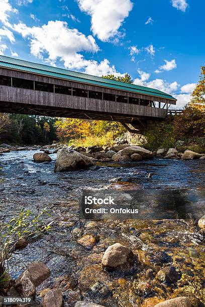Covered Bridge In Autumn New Hampshire Usa Stock Photo - Download Image Now - Autumn, Autumn Leaf Color, Blurred Motion