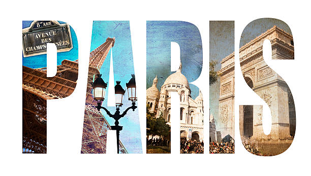 istock Photo collage letters PARIS, isolated on white background 518094449