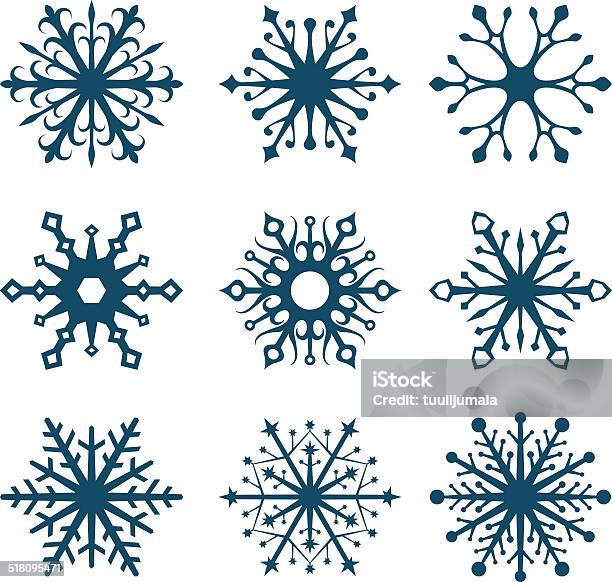 Abstract Blue Snowflakes Stock Illustration - Download Image Now - Abstract, Beauty, Blue