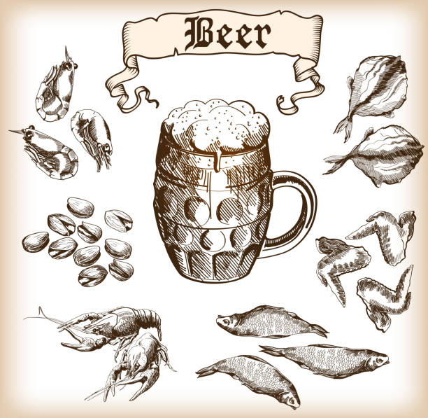 pt 맥주 및 스낵임을 - pistachio beer nuts nut backgrounds stock illustrations