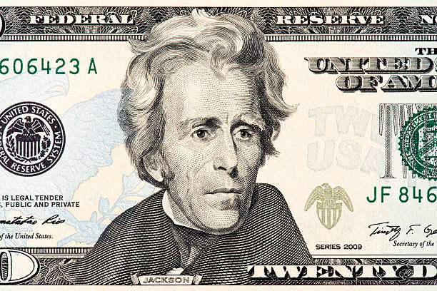 andrew jackson - twenty dollar bill - fotografias e filmes do acervo