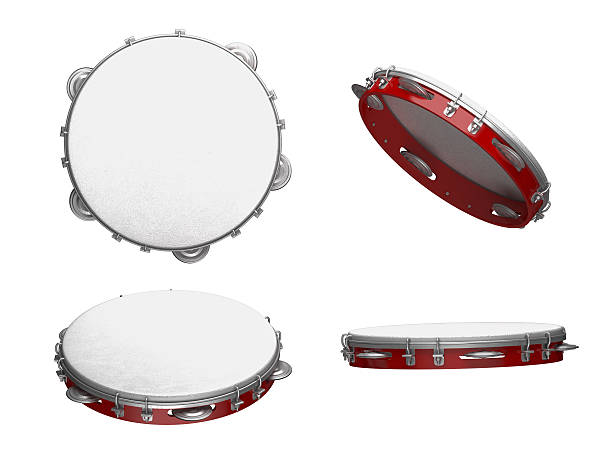 tamburin musikalischen instrument - tambourine stock-fotos und bilder