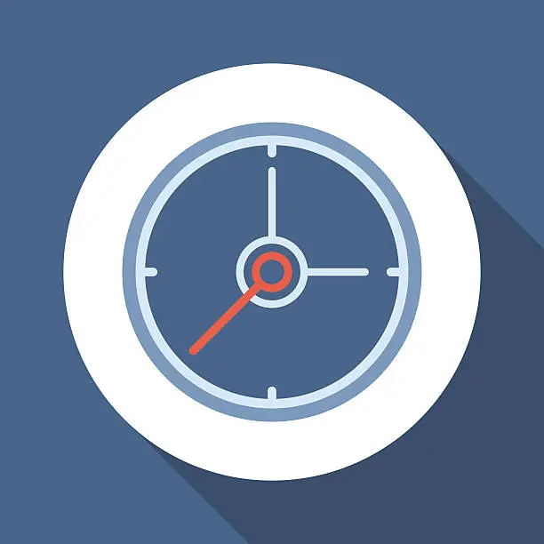 Vector illustration of flat clock icon