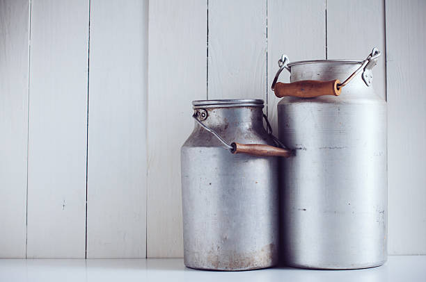 istock vintage aluminum milk cans 518098521