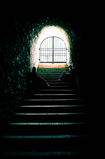 istock stairway with two girls 518098755