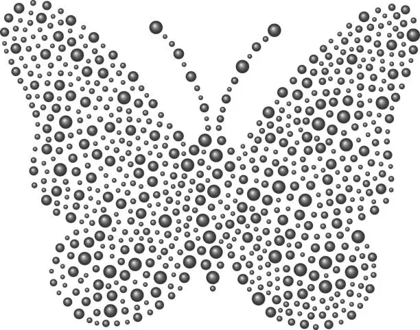 Vector illustration of Butterfly in black design