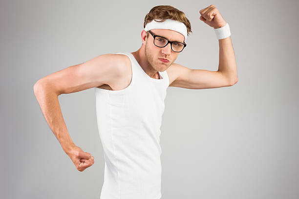 istock Geeky hipster posing in sportswear 518099877