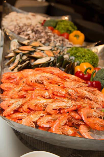 A Seafood on ice at the fish market