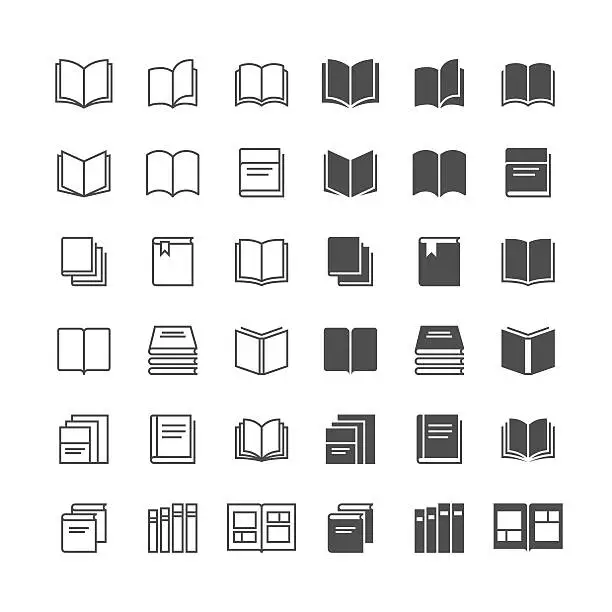 Vector illustration of Book icons
