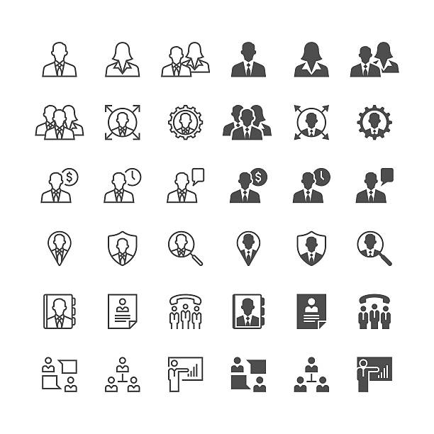 Business icons Simple vector icons. Clear and sharp. Easy to resize. No transparency effect. EPS10 file. Included normal and enable state. business people icon stock illustrations