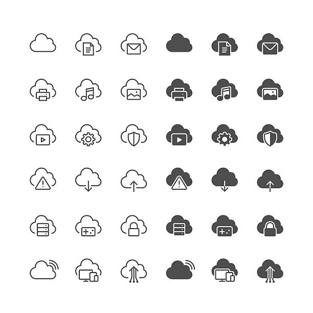 Cloud computing icons Simple vector icons. Clear and sharp. Easy to resize. No transparency effect. EPS10 file. Included normal and enable state. loading photos stock illustrations