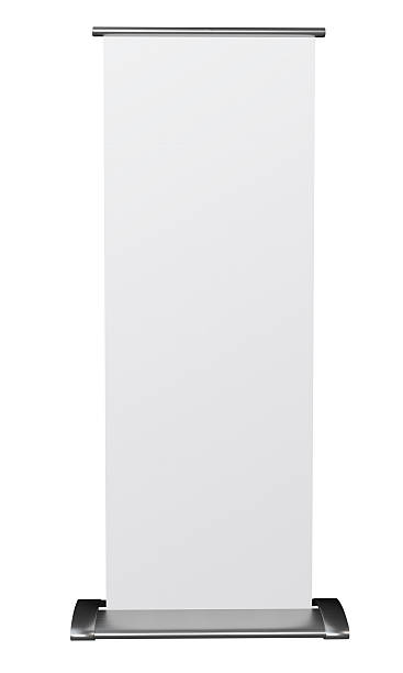 istock Roll up blank banner isolated on white background. 518110486